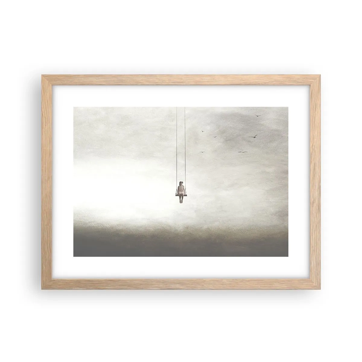 Pôster com moldura de carvalho claro - A criança em nós - 40x30 cm