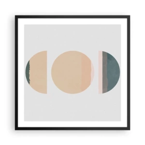 Pôster com moldura preta - Círculo entre círculos - 60x60 cm