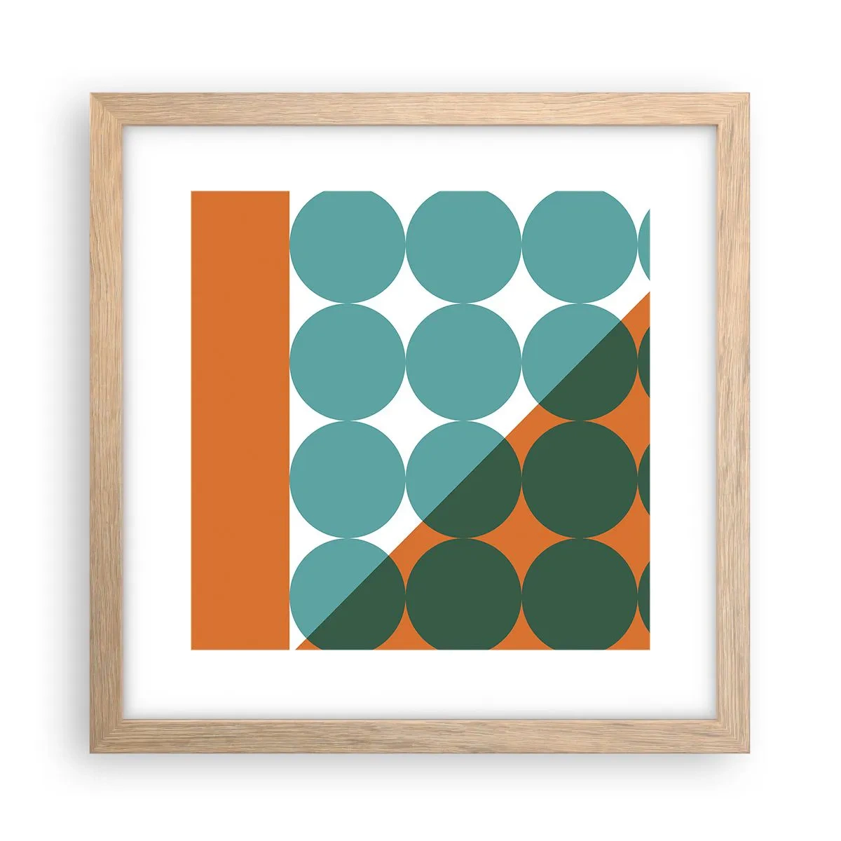 Pôster com moldura de carvalho claro - Para cima e na diagonal - 30x30 cm