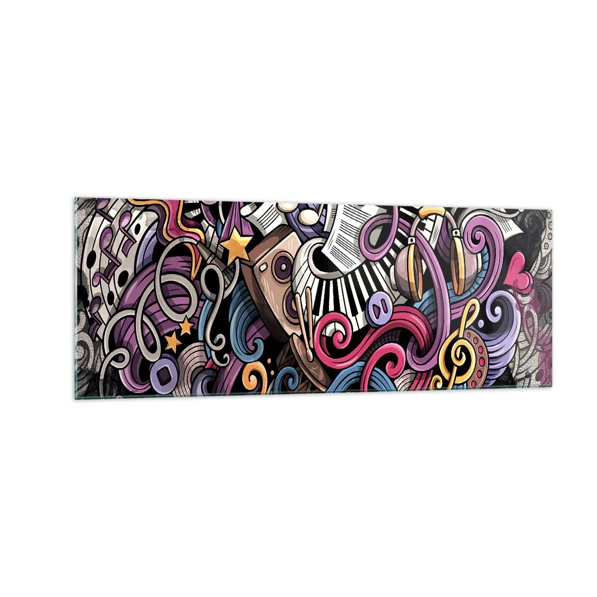 Quadro em vidro - Melodia complicada - 140x50 cm