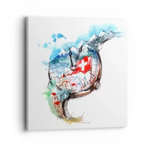 Quadro em tela - O Espírito da Suíça - 40x40 cm