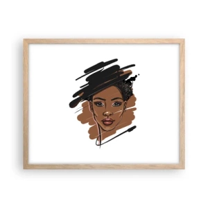 Pôster com moldura de carvalho claro - Doce como chocolate - 50x40 cm