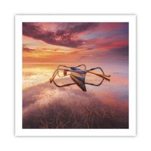 Pôster - A calma de uma noite tropical - 60x60 cm