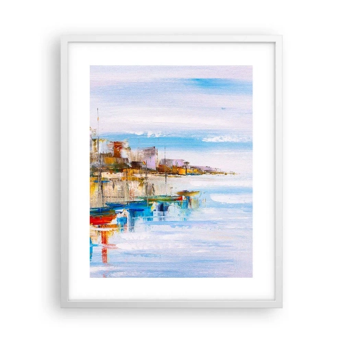 Pôster em moldura branca - Um refúgio urbano multicolorido - 40x50 cm