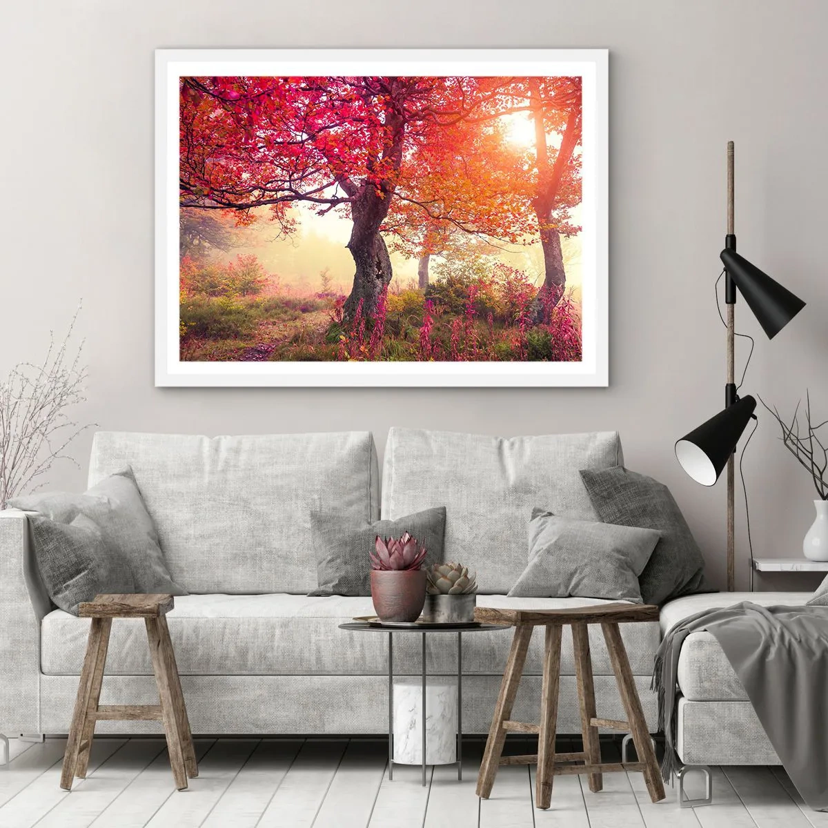 Pôster em moldura branca - Um frenesi de florescimento - 50x40 cm