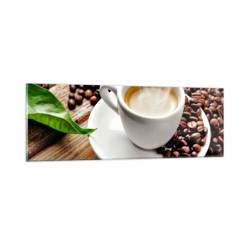 Quadro em vidro - Pausa para um café - 90x30 cm