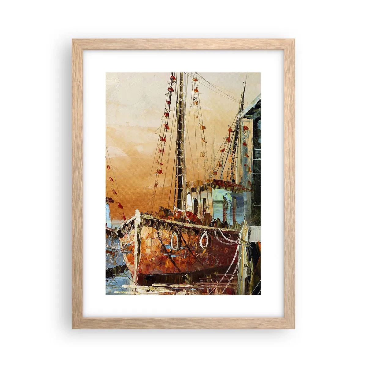 Pôster com moldura de carvalho claro - Um regresso tranquilo - 30x40 cm