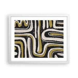 Pôster em moldura branca - Composição: estradas e becos - 50x40 cm