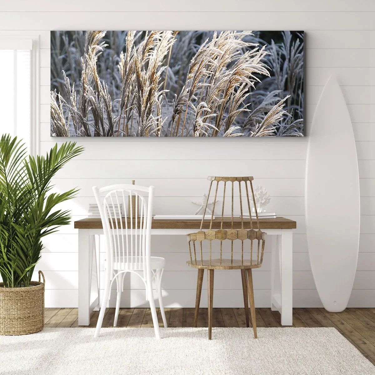 Quadro em tela - Decorado com a geada - 100x40 cm