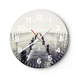 Relógio de parede - Relógio em vidro - Mergulhe em paz - 40x40 cm