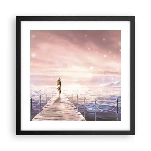 Pôster com moldura preta - À luz de um sonho - 40x40 cm