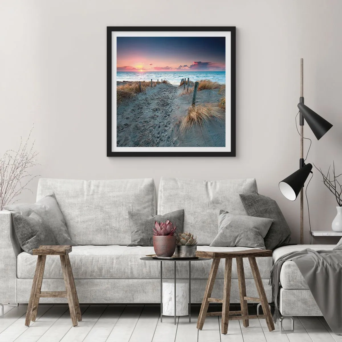 Pôster com moldura preta - Derramou um arco-íris de esplendor radiante.... - 40x40 cm