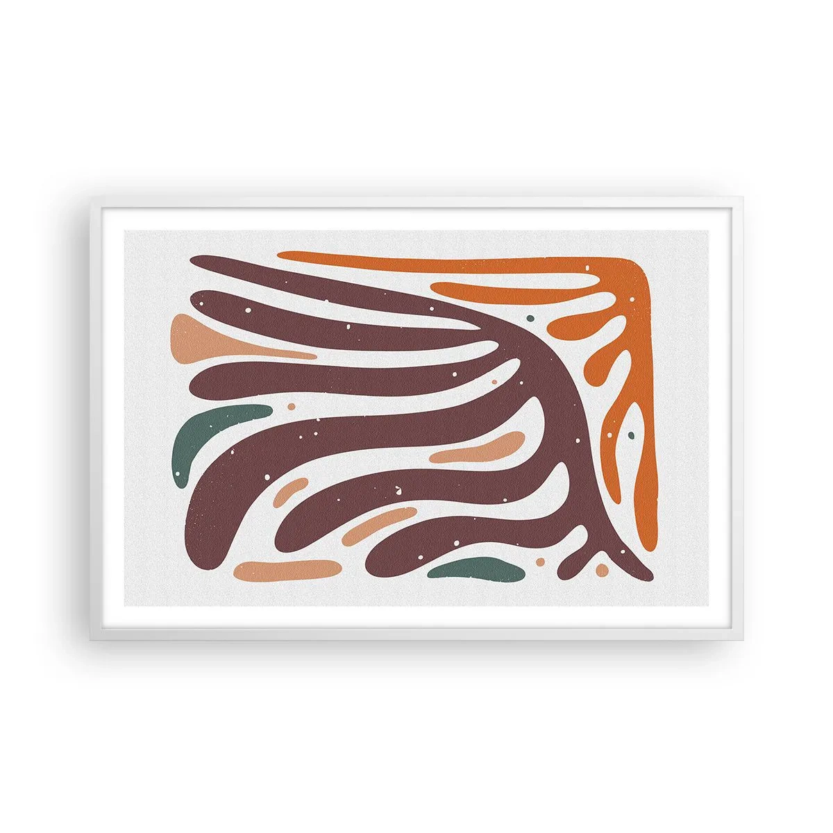 Pôster em moldura branca - Composição orgánica radiante - 91x61 cm