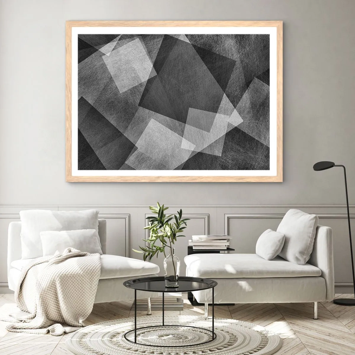 Pôster com moldura de carvalho claro - Um eterno símbolo da durabilidade e da ordem - 100x70 cm