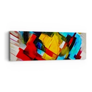 Quadro em tela - Camadas multicoloridas - 90x30 cm