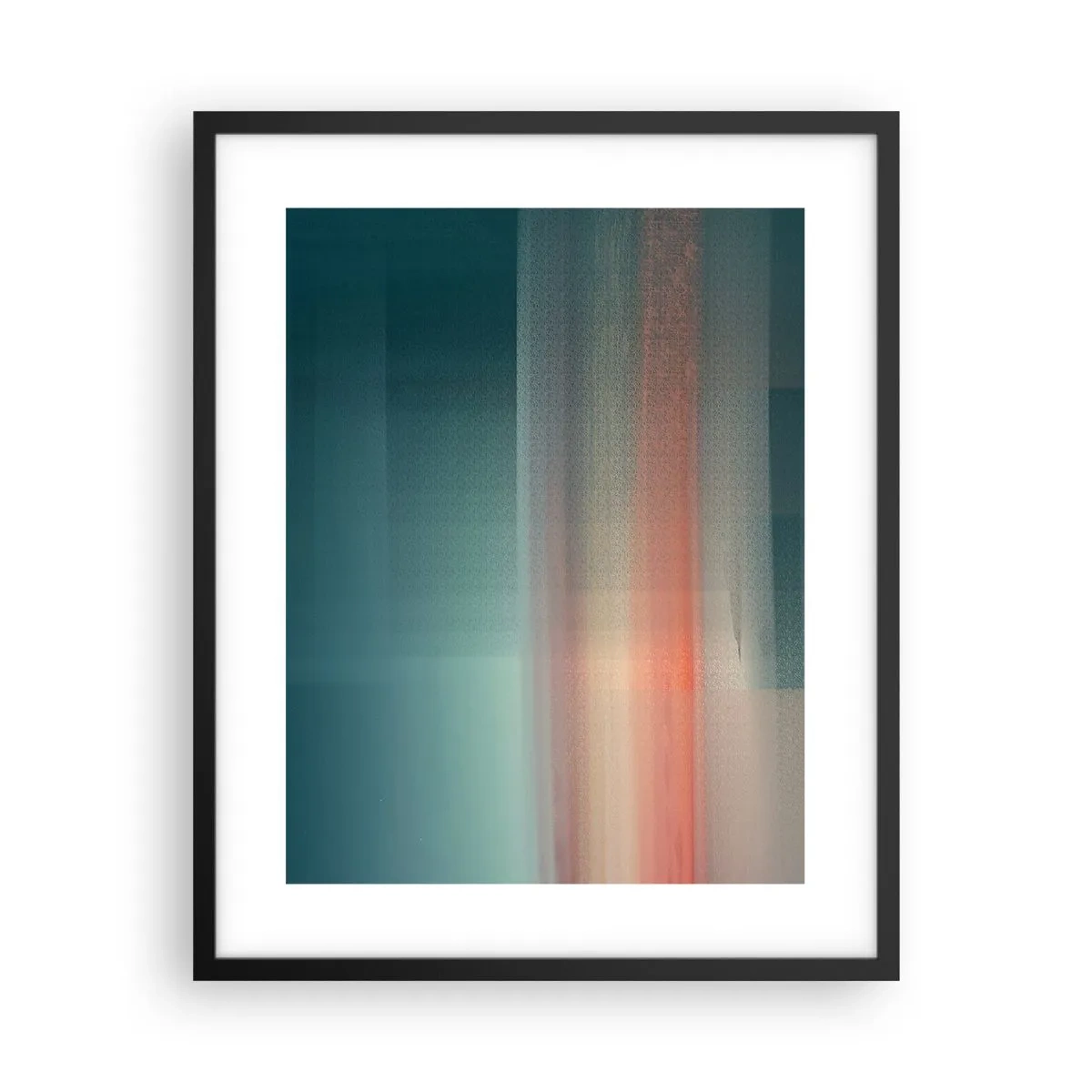 Pôster com moldura preta - Resumo: ondas de luz - 40x50 cm