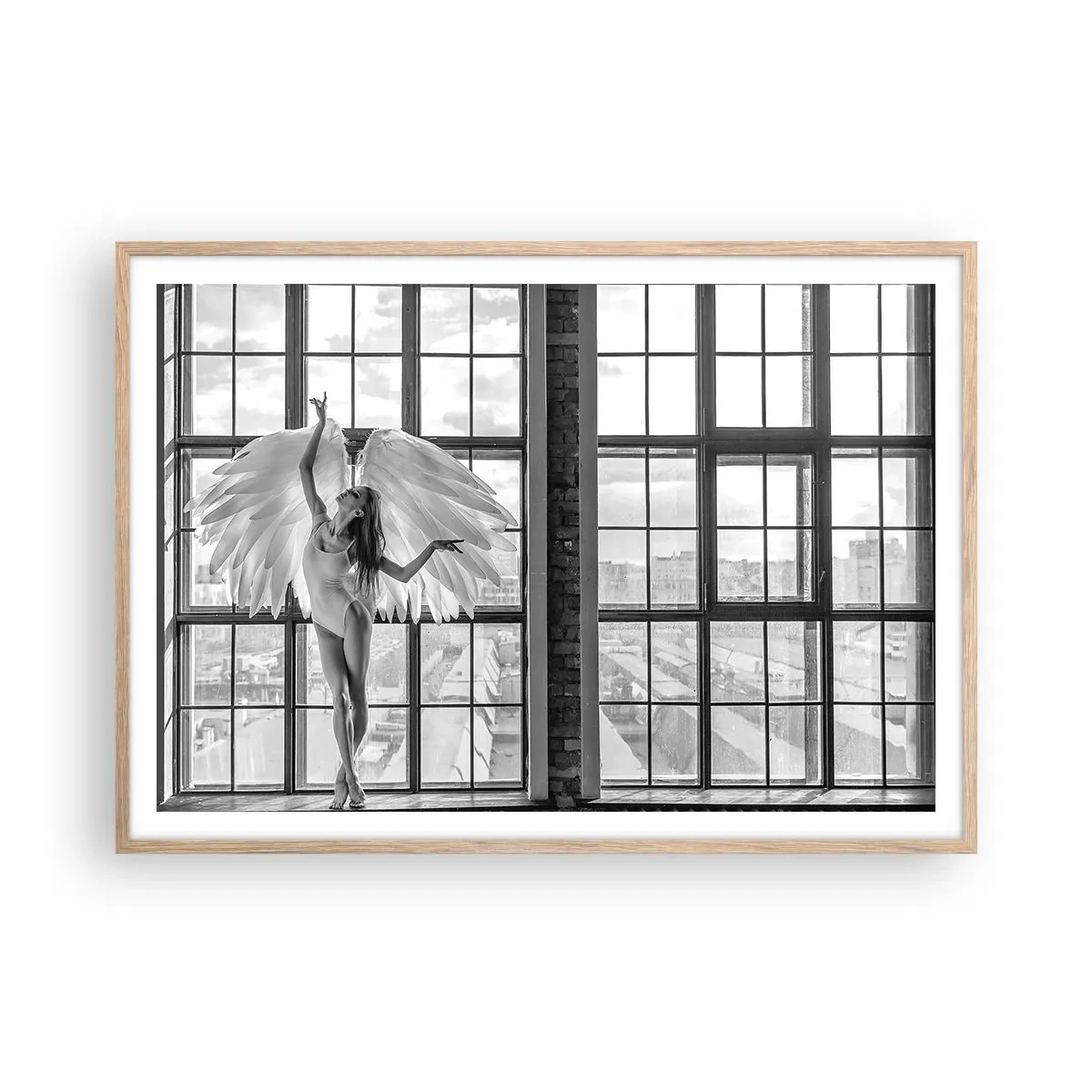 Pôster com moldura de carvalho claro - Cidade dos Anjos? - 100x70 cm