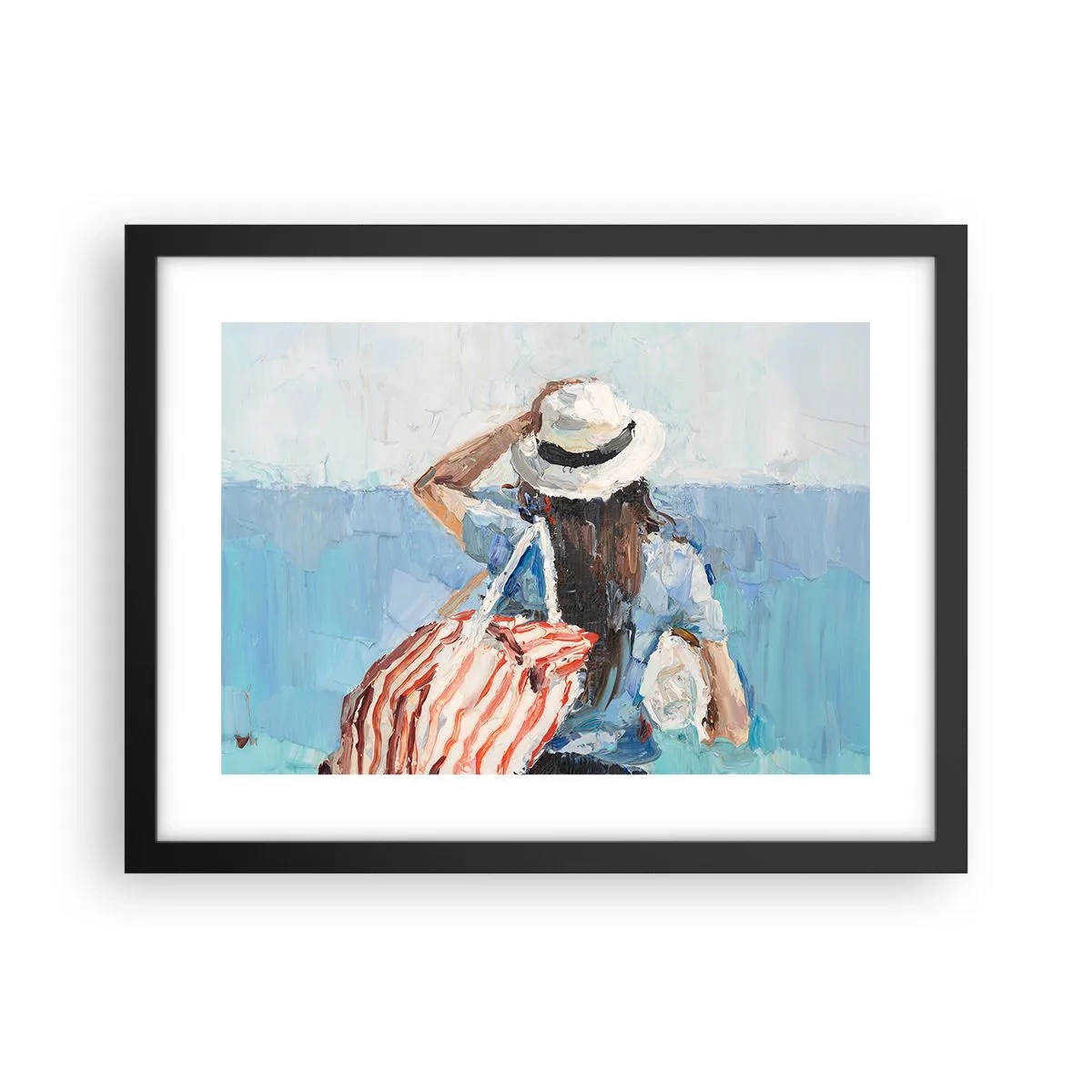 Pôster com moldura preta - Bem-vindo às suas férias - 40x30 cm