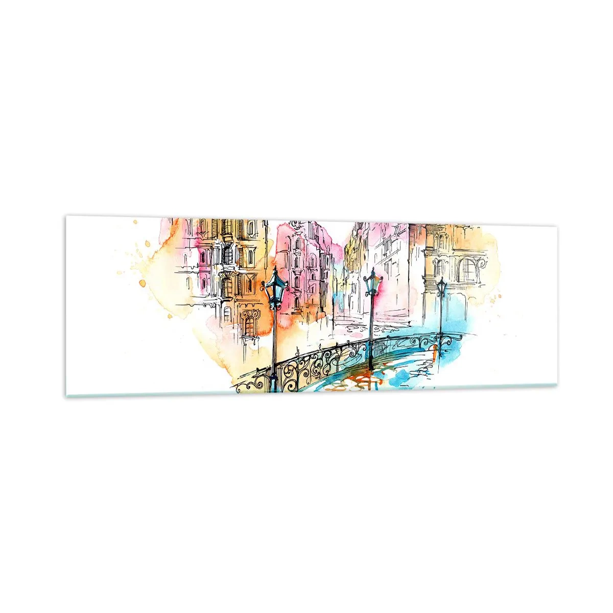 Quadro em vidro - O coração da cidade - 160x50 cm