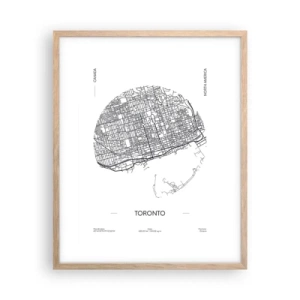Pôster com moldura de carvalho claro - Anatomia de Toronto - 40x50 cm