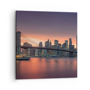 Quadro em tela - Imersa no silêncio lilás - 70x70 cm