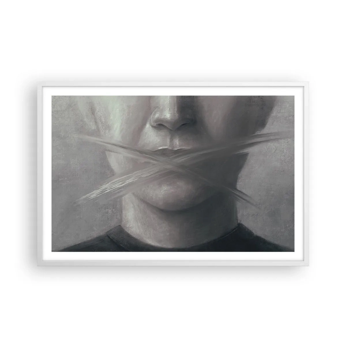 Pôster em moldura branca - Nem uma palavra - 91x61 cm