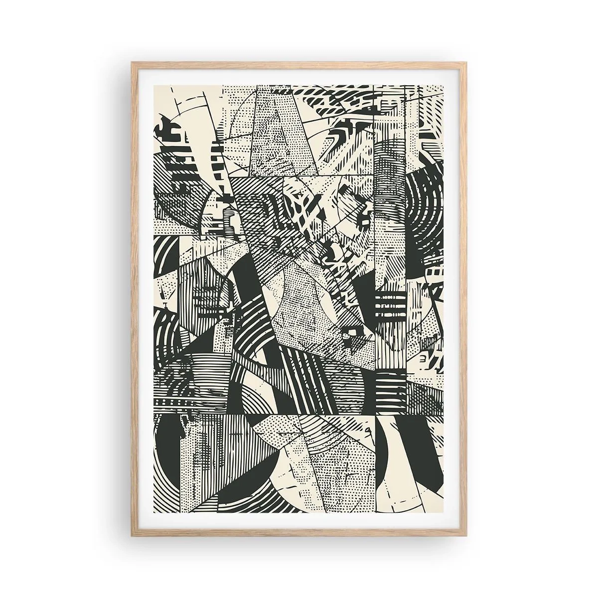 Pôster com moldura de carvalho claro - A dinâmica do presente - 70x100 cm