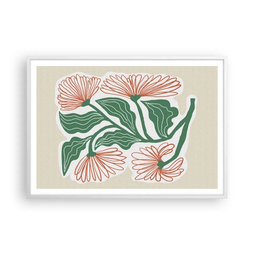 Pôster em moldura branca - Folclórico e moderno - 100x70 cm