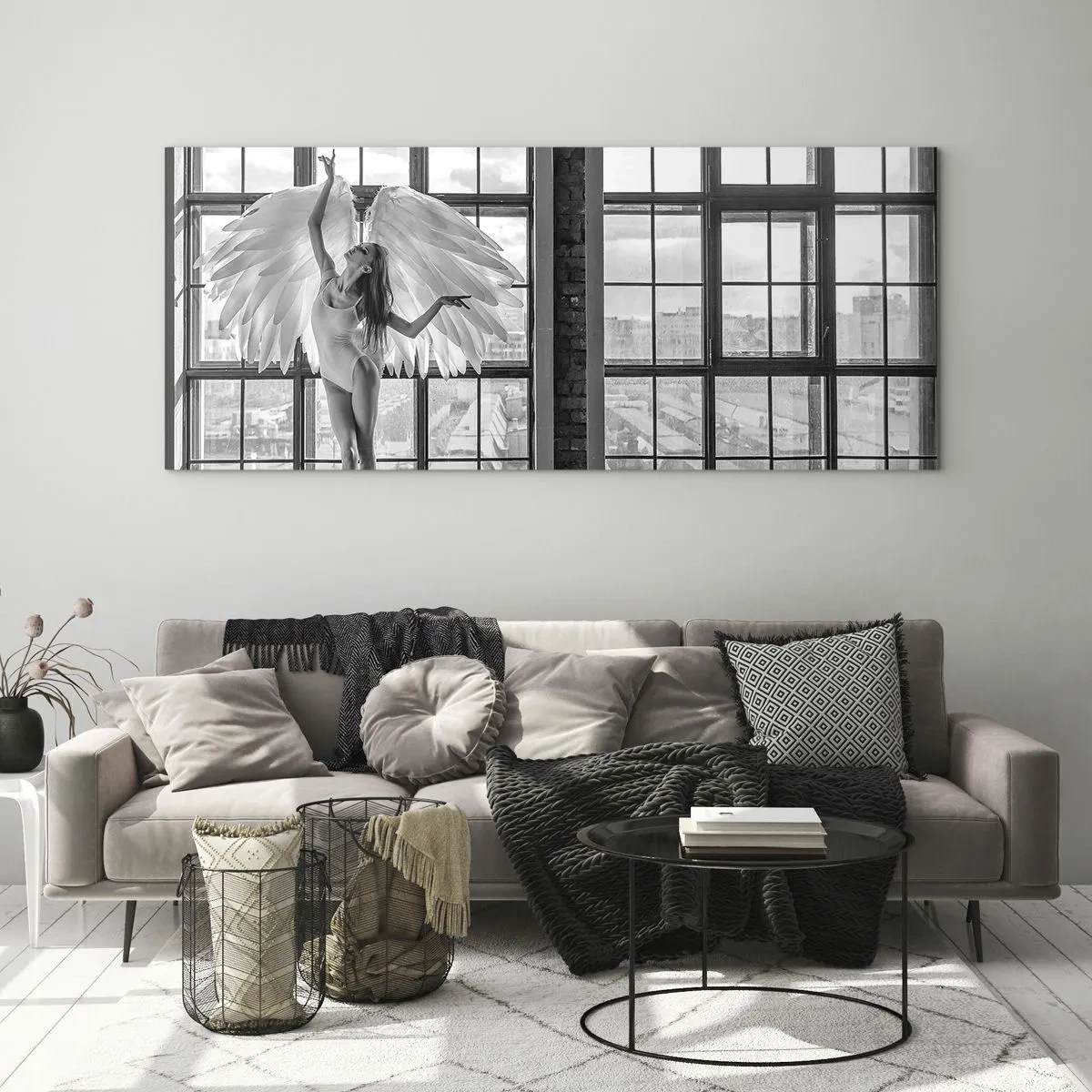 Quadro em vidro - Cidade dos Anjos? - 120x50 cm