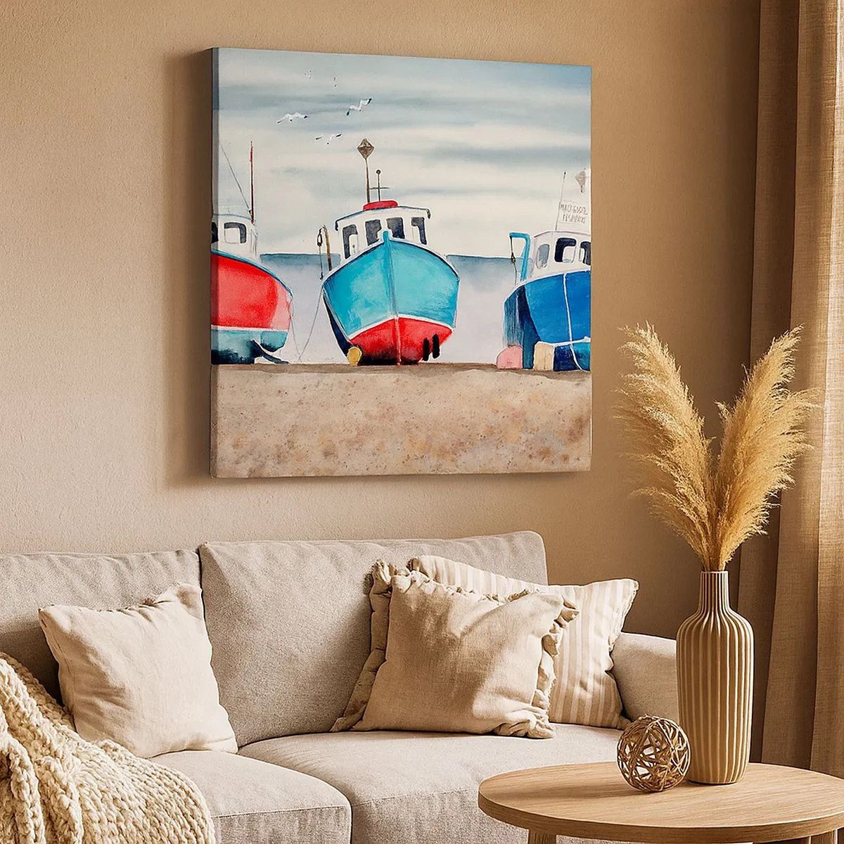 Quadro em tela - Pronto para pescar - 30x30 cm