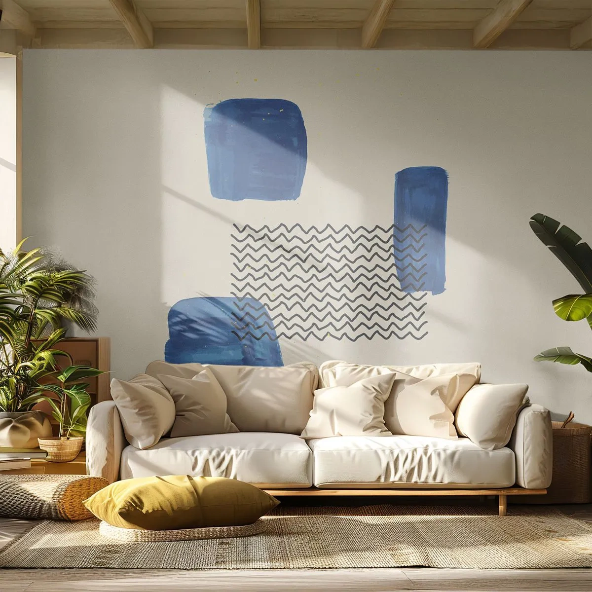 Papel de Parede Premium Canvas - Quarteto abstrato - Abstração, Pedaço, Arte Moderna. - 250x175 cm