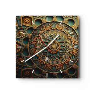 Relógio de parede - Relógio em vidro - Em uma atmosfera árabe - 30x30 cm