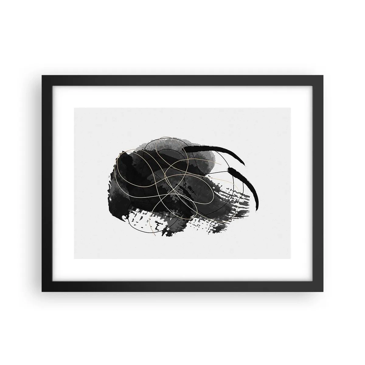 Pôster com moldura preta - Emergido do preto - 40x30 cm