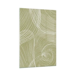 Quadro em vidro - Abstração intrincada em branco - 70x100 cm