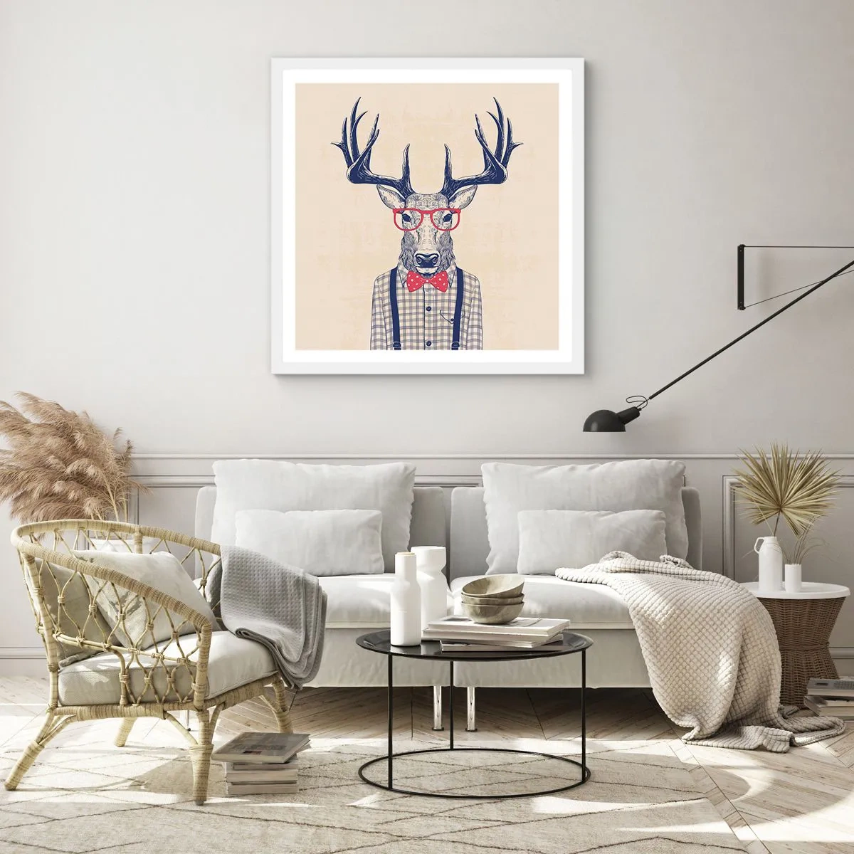 Pôster em moldura branca - Extravagância engraçada - 60x60 cm