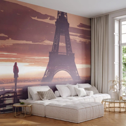 Papel de Parede Autocolante Deluxe Sticker - Só elas as duas - Cidade, Torre Eiffel, Paris - 400x280 cm