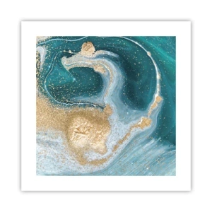 Pôster - Um vórtice de ouro e turquesa - 40x40 cm
