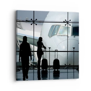 Quadro em tela - Vis a vis no aeroporto - 40x40 cm
