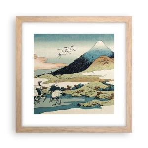 Pôster com moldura de carvalho claro - No espírito japonês - 30x30 cm