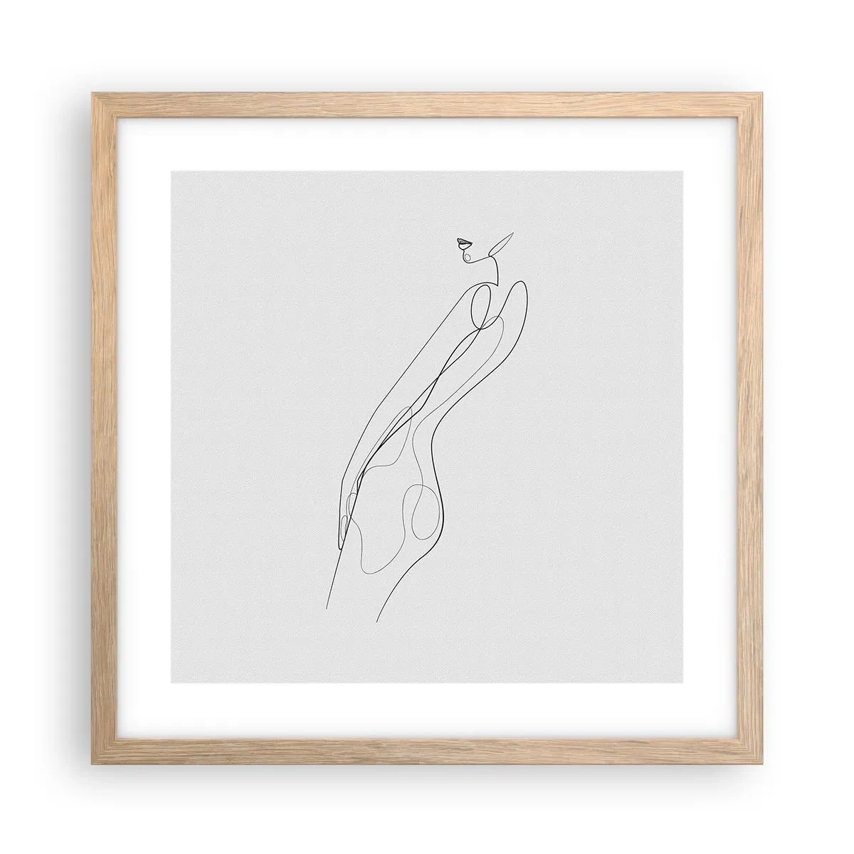 Pôster com moldura de carvalho claro - Apenas uma promessa - 40x40 cm