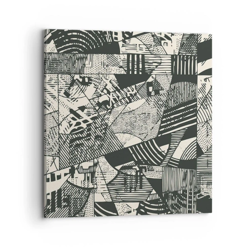 Quadro em tela - A dinâmica do presente - 70x70 cm