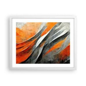 Pôster em moldura branca - Calor e frio - 50x40 cm