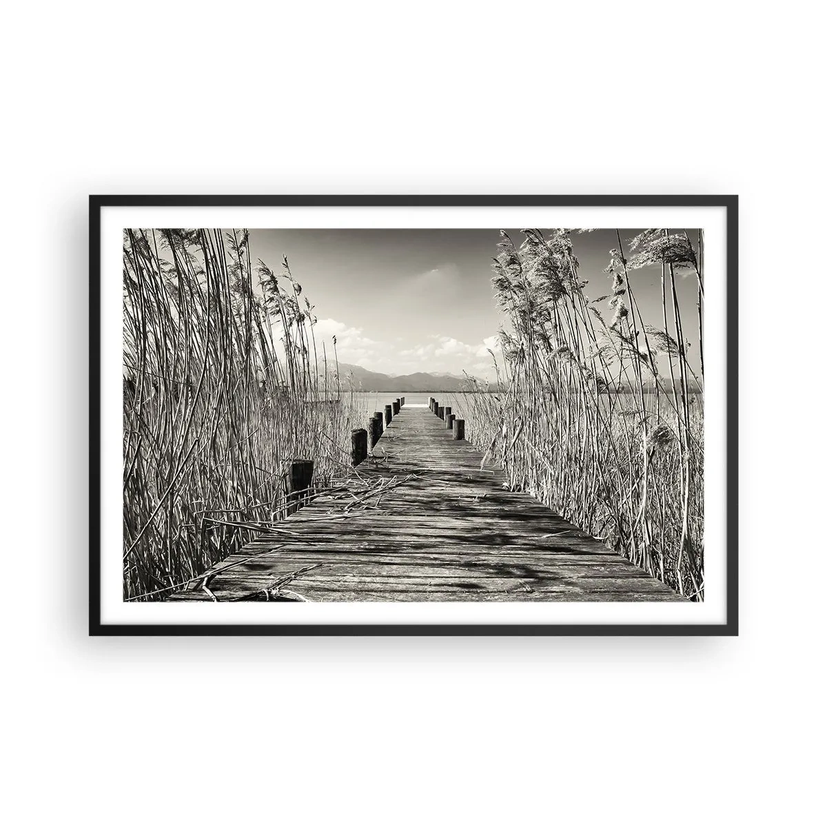 Pôster com moldura preta - No silêncio da relva - 91x61 cm