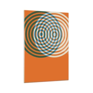 Quadro em vidro - Variação circular abstrata - 70x100 cm