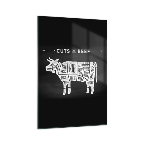 Quadro em vidro - Cartilha do talhante - 70x100 cm