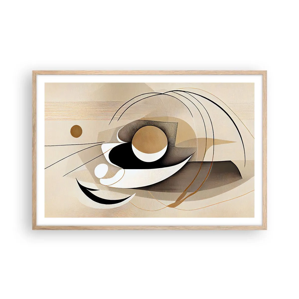 Pôster com moldura de carvalho claro - Composição: a essência da palavra - 91x61 cm