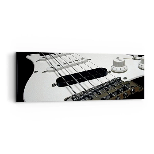 Quadro em tela - Som oculto no branco - 90x30 cm