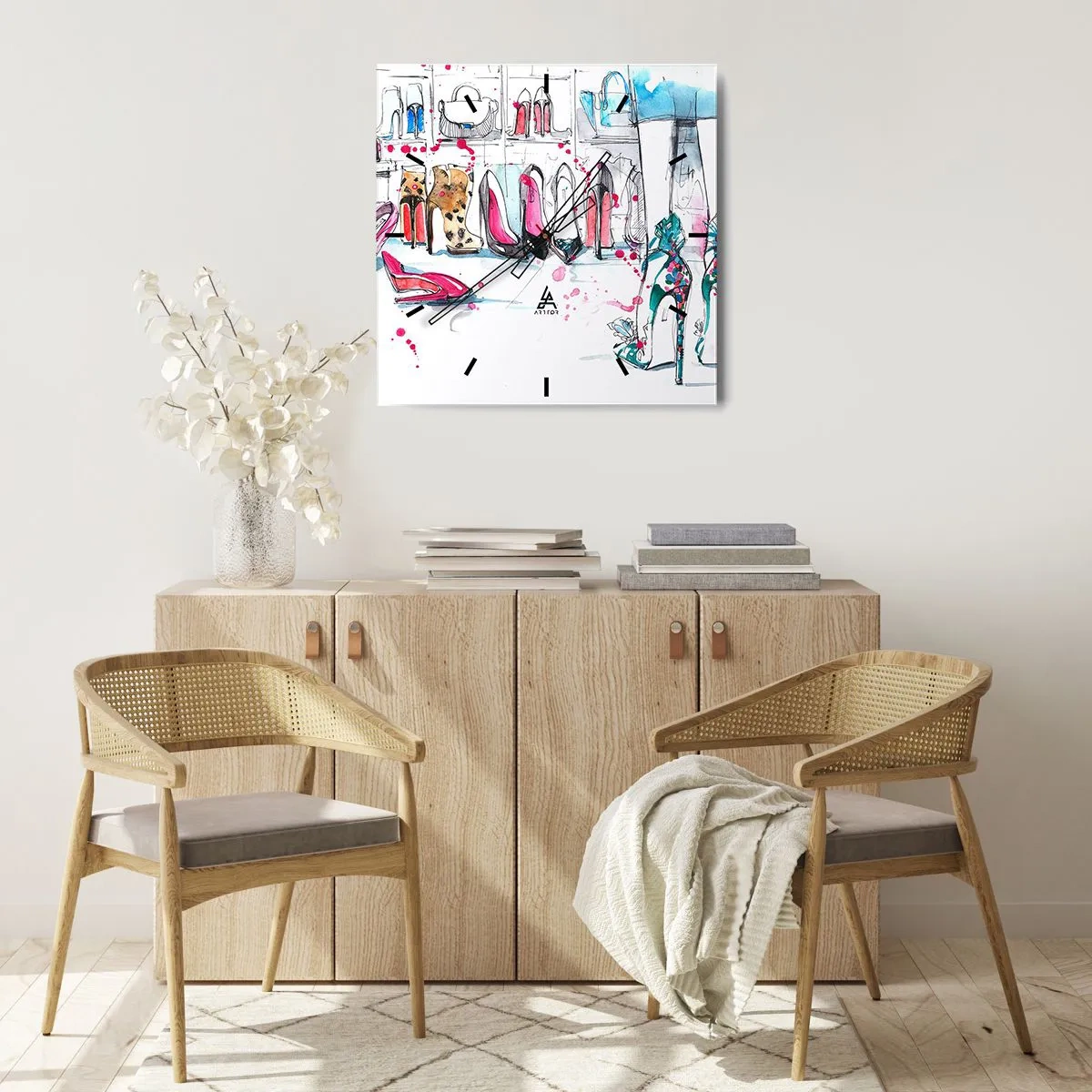 Relógio de parede - Relógio em vidro - Abre-te, sésamo - 40x40 cm