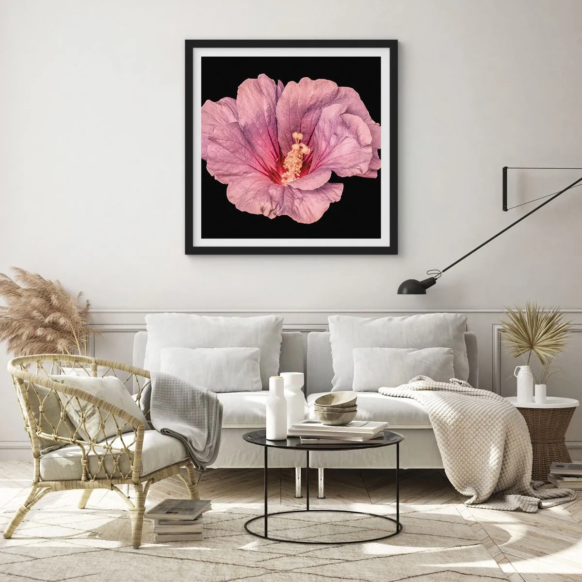 Pôster com moldura preta - Direto para o coração - 60x60 cm