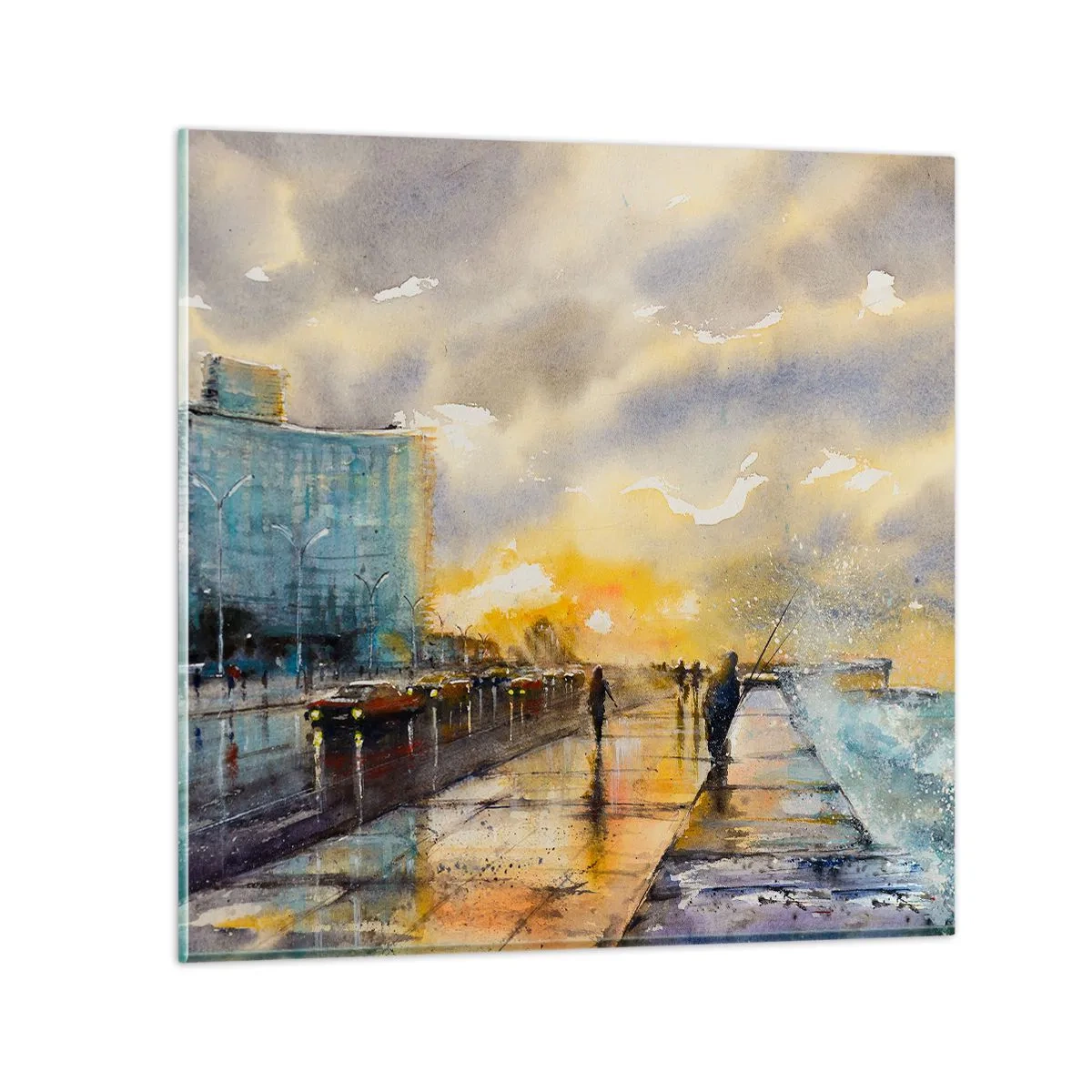 Quadro em vidro - A vida na costa - 30x30 cm